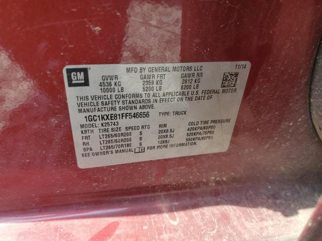 1GC1KXE81FF546656 - 2015 CHEVROLET SILVERADO K2500 HIGH COUNTRY BURGUNDY photo 12