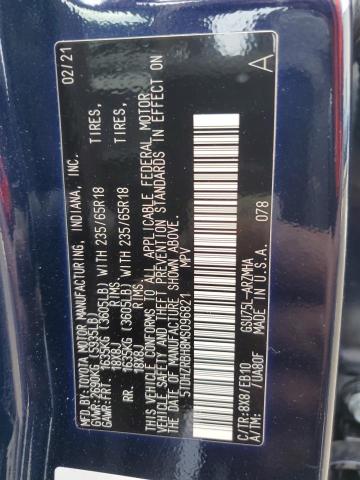 5TDHZRBH8MS096821 - 2021 TOYOTA HIGHLANDER XLE BLUE photo 13