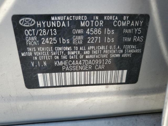 KMHEC4A47DA099126 - 2013 HYUNDAI SONATA HYBRID SILVER photo 12