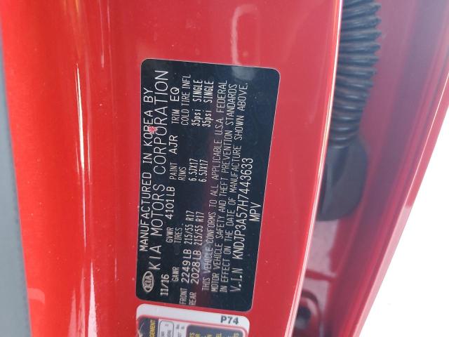 KNDJP3A57H7443633 - 2017 KIA SOUL + RED photo 13