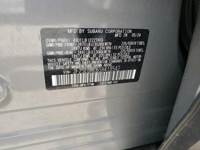 JF2SLDRC6SH418542 - 2025 SUBARU FORESTER LIMITED Сірий фото 13