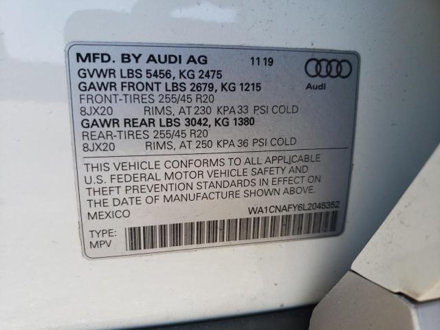 WA1CNAFY6L2045352 - 2020 AUDI Q5 PRESTIGE WHITE photo 13