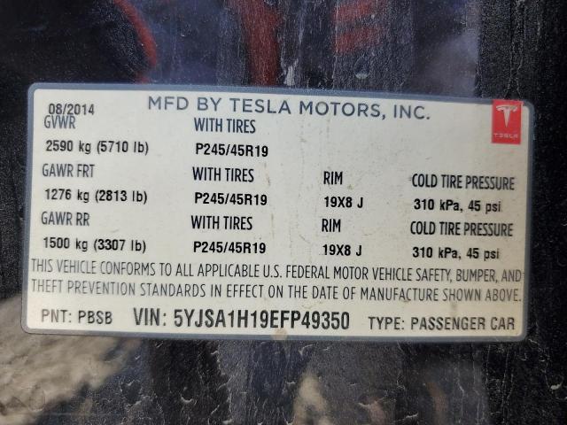 5YJSA1H19EFP49350 - 2014 TESLA MODEL S Qara foto 12