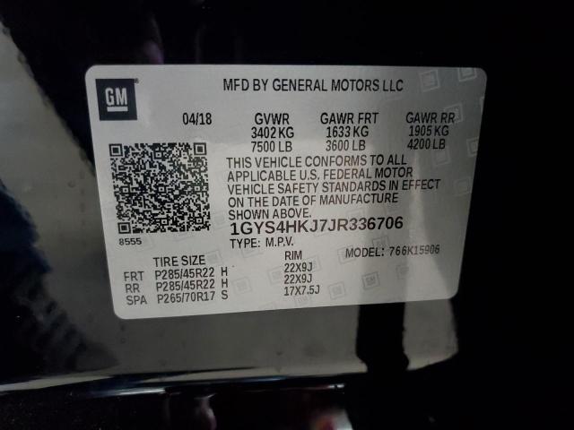 1GYS4HKJ7JR336706 - 2018 CADILLAC ESCALADE ESV LUXURY BLACK photo 13