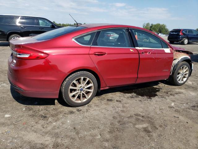 3FA6P0LU8HR250558 - 2017 FORD FUSION SE HYBRID RED photo 3