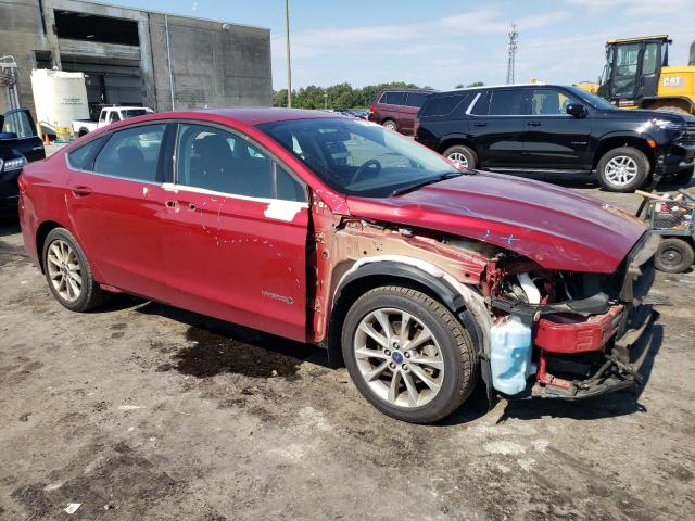 3FA6P0LU8HR250558 - 2017 FORD FUSION SE HYBRID RED photo 4