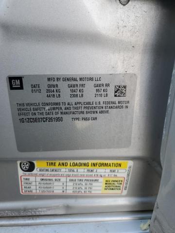 1G1ZC5E07CF261950 - 2012 CHEVROLET MALIBU 1LT Gümüş foto 12