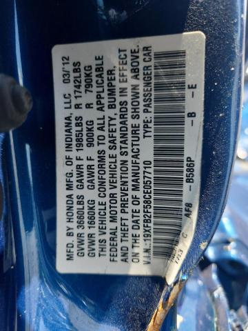 19XFB2F58CE057710 - 2012 HONDA CIVIC LX Mavi foto 13