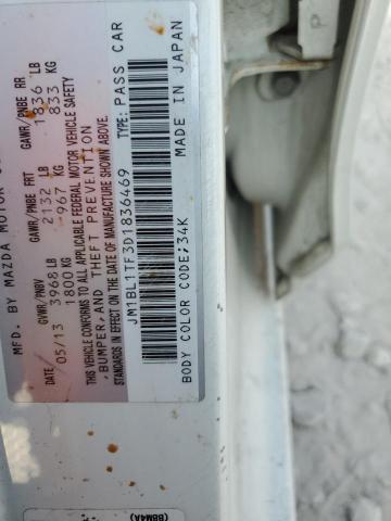 JM1BL1TF3D1836469 - 2013 MAZDA 3 I WHITE photo 12