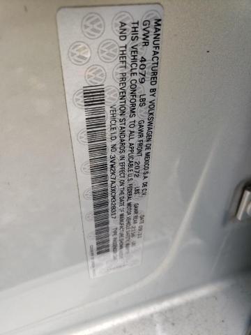 3VW2K7AJXCM328317 - 2012 VOLKSWAGEN JETTA BASE 银色 照片 12