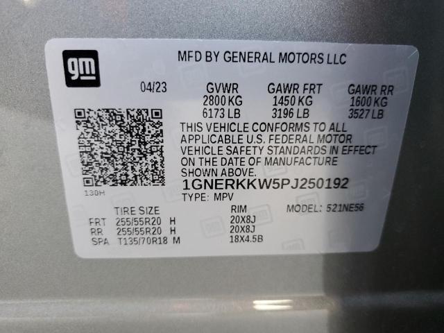 1GNERKKW5PJ250192 - 2023 CHEVROLET TRAVERSE PREMIER SILVER photo 14