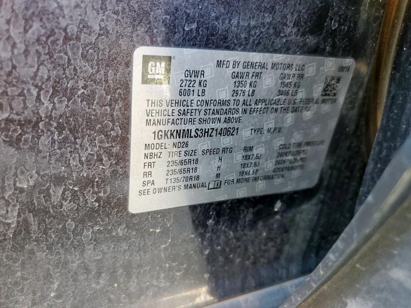 1GKKNMLS3HZ140621 - 2017 GMC ACADIA SLT-1 Grafit foto 13