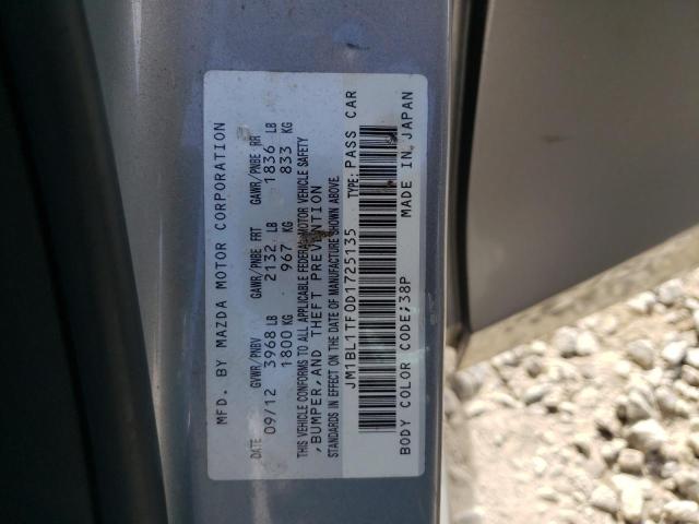 JM1BL1TF0D1725135 - 2013 MAZDA 3 I SILVER photo 12