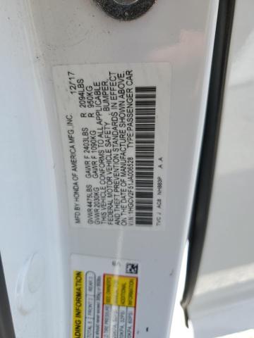 1HGCV2F51JA006528 - 2018 HONDA ACCORD EXL 白色 照片 12
