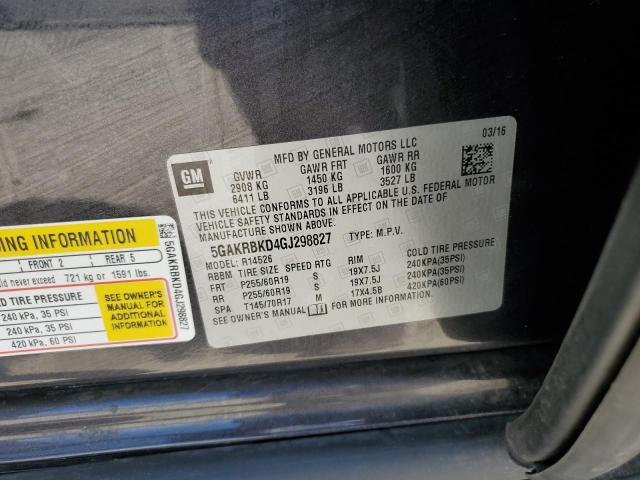 5GAKRBKD4GJ298827 - 2016 BUICK ENCLAVE Negro foto 13