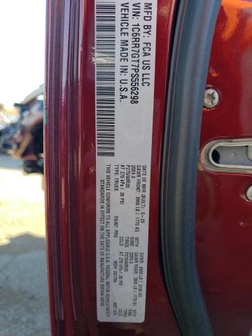 1C6RR7GT7PS556298 - 2023 RAM 1500 CLASS SLT 栗色 照片 12