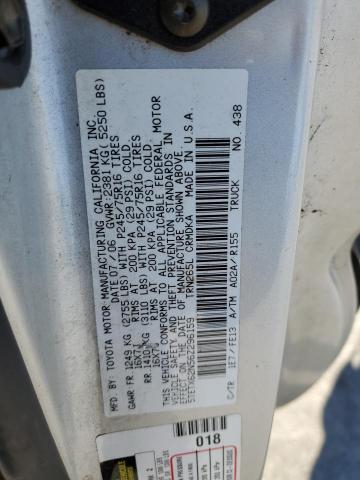 5TETX62N56Z296159 - 2006 TOYOTA TACOMA PRERUNNER ACCESS CAB SILVER photo 10