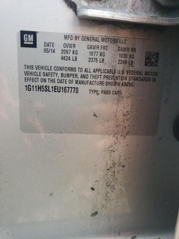 1G11H5SL1EU167770 - 2014 CHEVROLET MALIBU LTZ ნაცრისფერი ფოტო 12