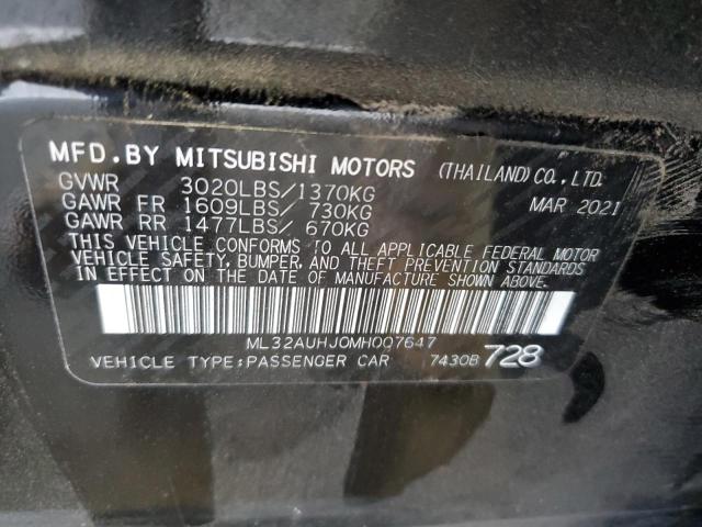 ML32AUHJ0MH007647 - 2021 MITSUBISHI MIRAGE ES BLACK photo 13