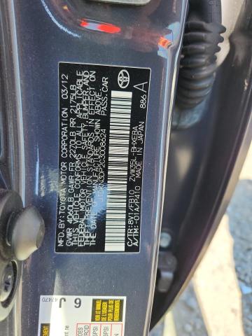 JTDKN3DP2C3008624 - 2012 TOYOTA PRIUS PLUG Gris foto 12