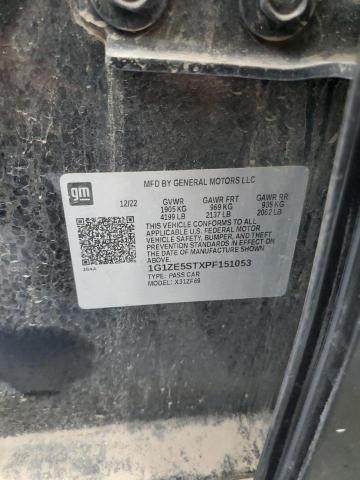 1G1ZE5STXPF151053 - 2023 CHEVROLET MALIBU PREMIER BLACK photo 12