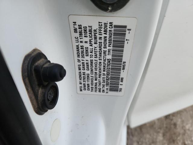 19XFB2F80EE076345 - 2014 HONDA CIVIC EX WHITE photo 12