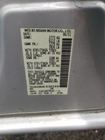 5N1AR1NBXBC630549 - 2011 NISSAN PATHFINDER S SILVER photo 14