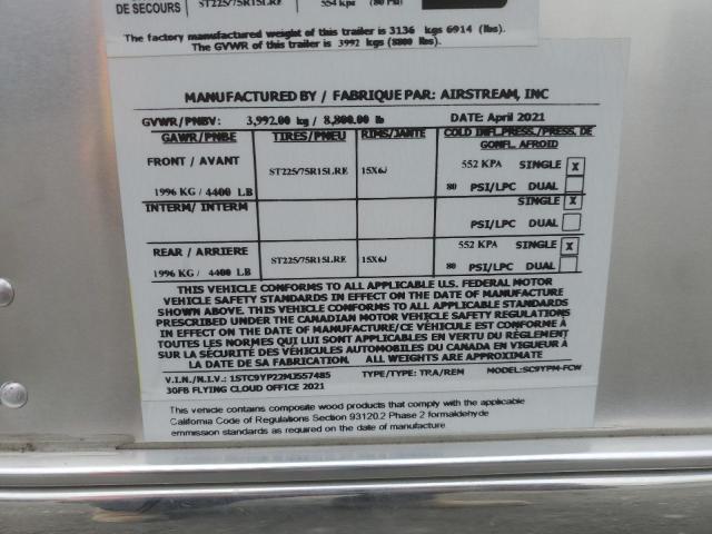 1STC9YP22MJ557485 - 2021 AIRS TRAVEL TRA 银色 照片 10