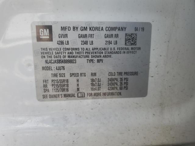 KL4CJASB5KB898823 - 2019 BUICK ENCORE PREFERRED Blanc photo 12