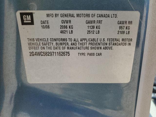 2G4WC582971162675 - 2007 BUICK LACROSSE CX BLUE photo 12