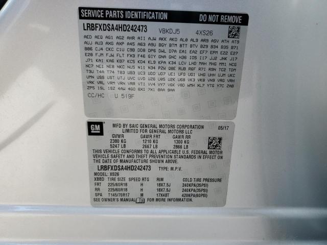 LRBFXDSA4HD242473 - 2017 BUICK ENVISION ESSENCE فضي صورة 14