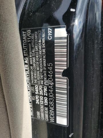 WDBNG83J04A404645 - 2004 MERCEDES-BENZ S 430 4MATIC BLACK photo 12