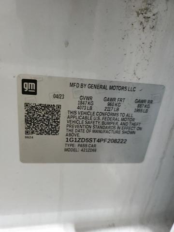 1G1ZD5ST4PF208222 - 2023 CHEVROLET MALIBU LT WHITE photo 12