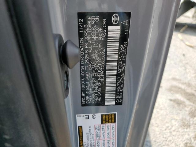 JTKJF5C77D3058953 - 2013 TOYOTA SCION TC 灰色 照片 12