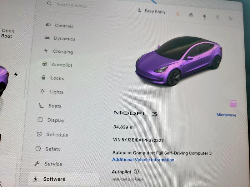 5YJ3E1EA1PF672327 - 2023 TESLA MODEL 3 Ağ foto 9