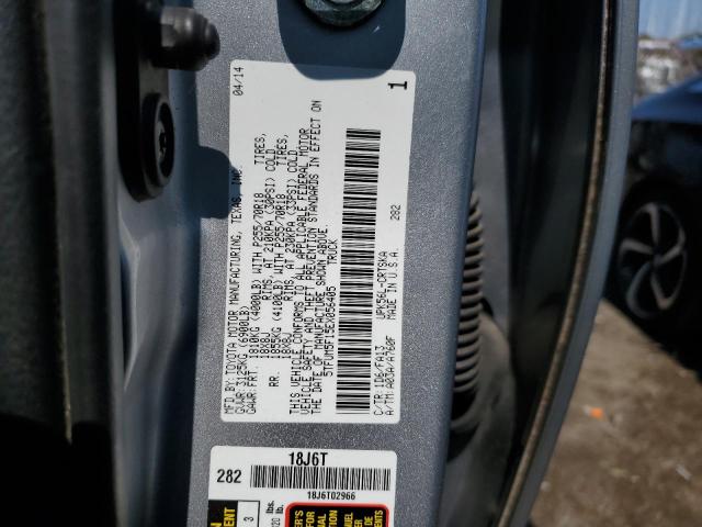 5TFUM5F15EX056405 - 2014 TOYOTA TUNDRA DOUBLE CAB SR/SR5 SILVER photo 12