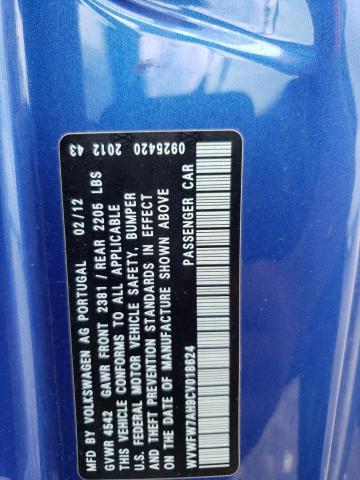 WVWFW7AH9CV018624 - 2012 VOLKSWAGEN EOS LUX 蓝色 照片 12