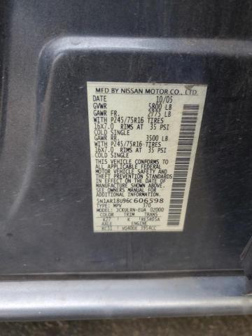 5N1AR18U96C606598 - 2006 NISSAN PATHFINDER LE GRAY photo 12
