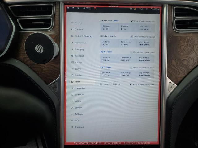 5YJXCAE28HF054052 - 2017 TESLA MODEL X SILVER photo 9