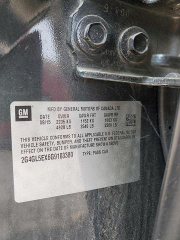 2G4GL5EX6G9103380 - 2016 BUICK REGAL 黑色 照片 12