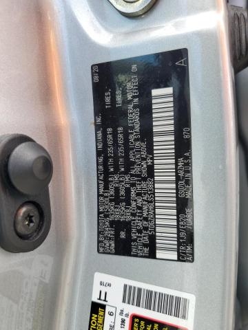 5TDGZRAH6LS513882 - 2020 TOYOTA HIGHLANDER XLE SILVER photo 12