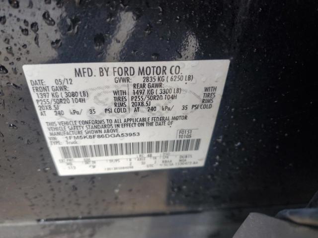 1FM5K8F86DGA53953 - 2013 FORD EXPLORER LIMITED Սև լուսանկար 14