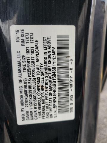 5FNRL5H63GB150488 - 2016 HONDA ODYSSEY EXL BLACK photo 13