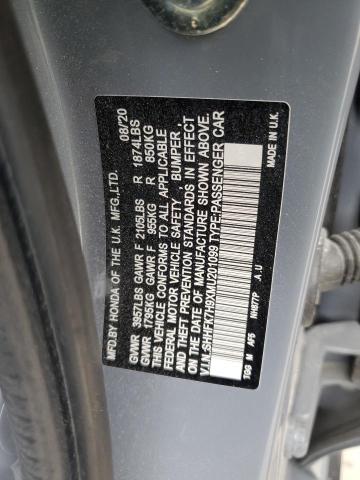 SHHFK7H9XMU201099 - 2021 HONDA CIVIC SPORT TOURING GRAY photo 13