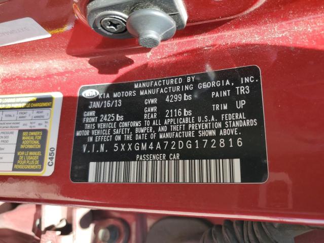 5XXGM4A72DG172816 - 2013 KIA OPTIMA LX BURGUNDY photo 12
