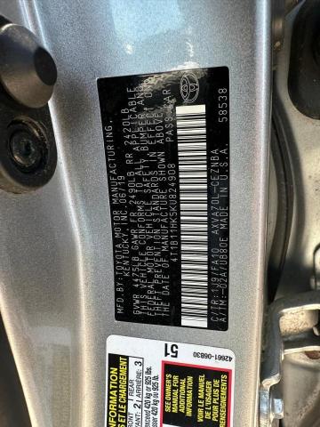 4T1B11HK5KU824908 - 2019 TOYOTA CAMRY L ვერცხლისფერი ფოტო 10