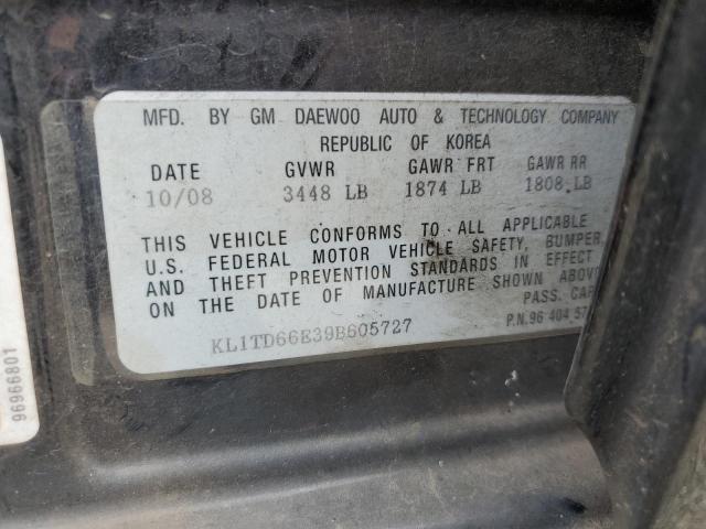 KL1TD66E39B605727 - 2009 CHEVROLET AVEO LS Qara foto 13