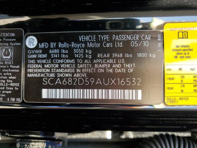 SCA682D59AUX16532 - 2010 ROLLS-ROYCE PHANTOM DROPHEAD COUPE BLACK photo 12