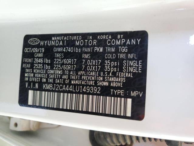 KM8J2CA44LU149392 - 2020 HYUNDAI TUCSON SE WHITE photo 13