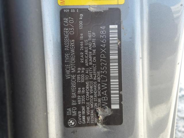 WBAWL73527PX46384 - 2007 BMW 335 I GRAY photo 12